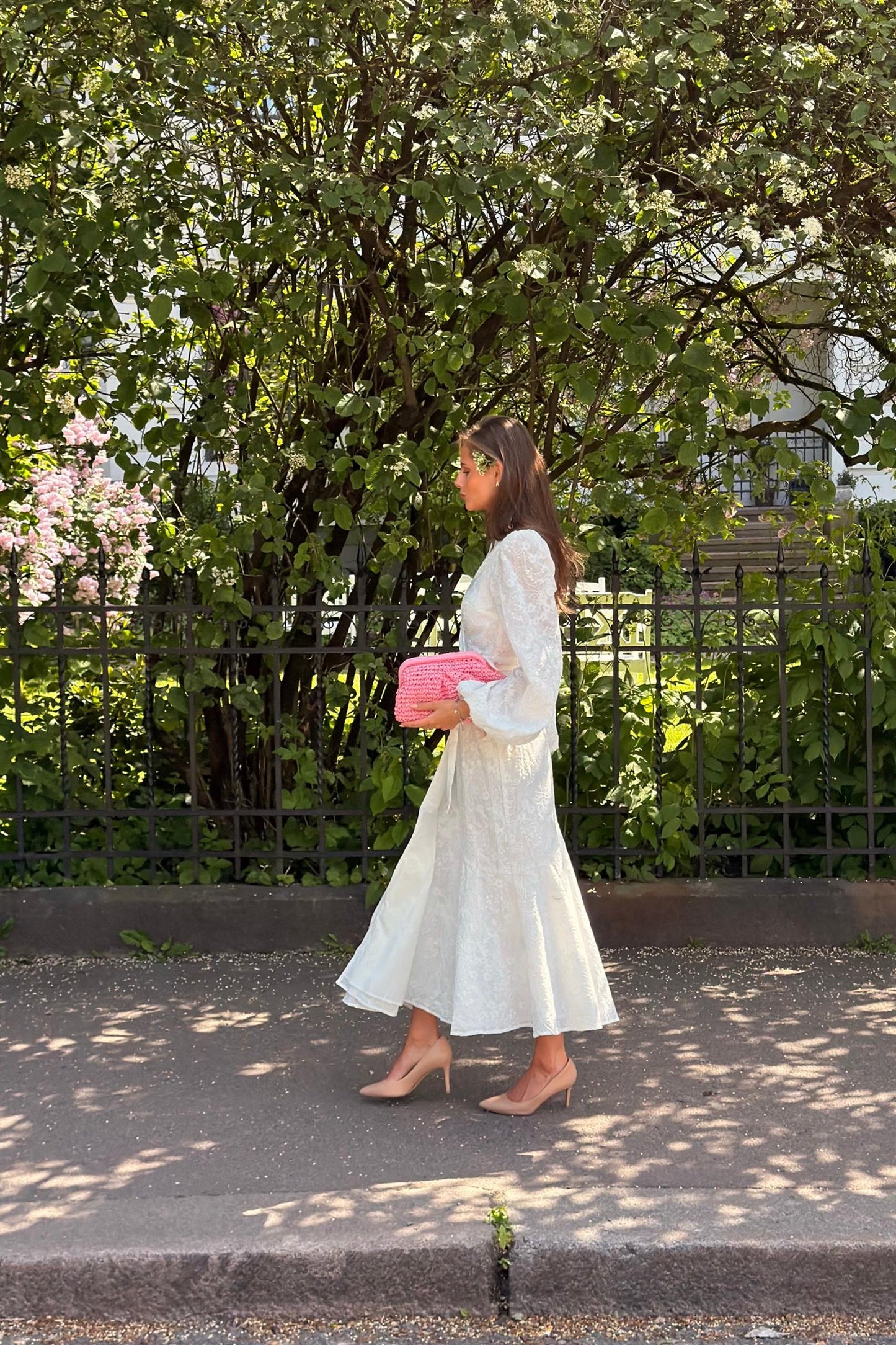 Portofino Maxi Dress White Embroidery