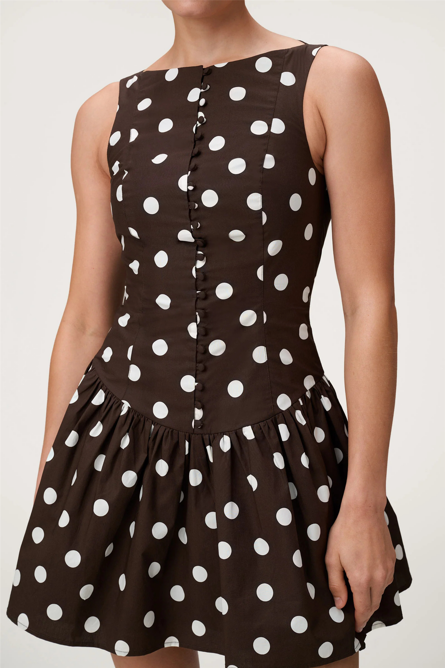 Sevilla Dress Small Brown Dot.