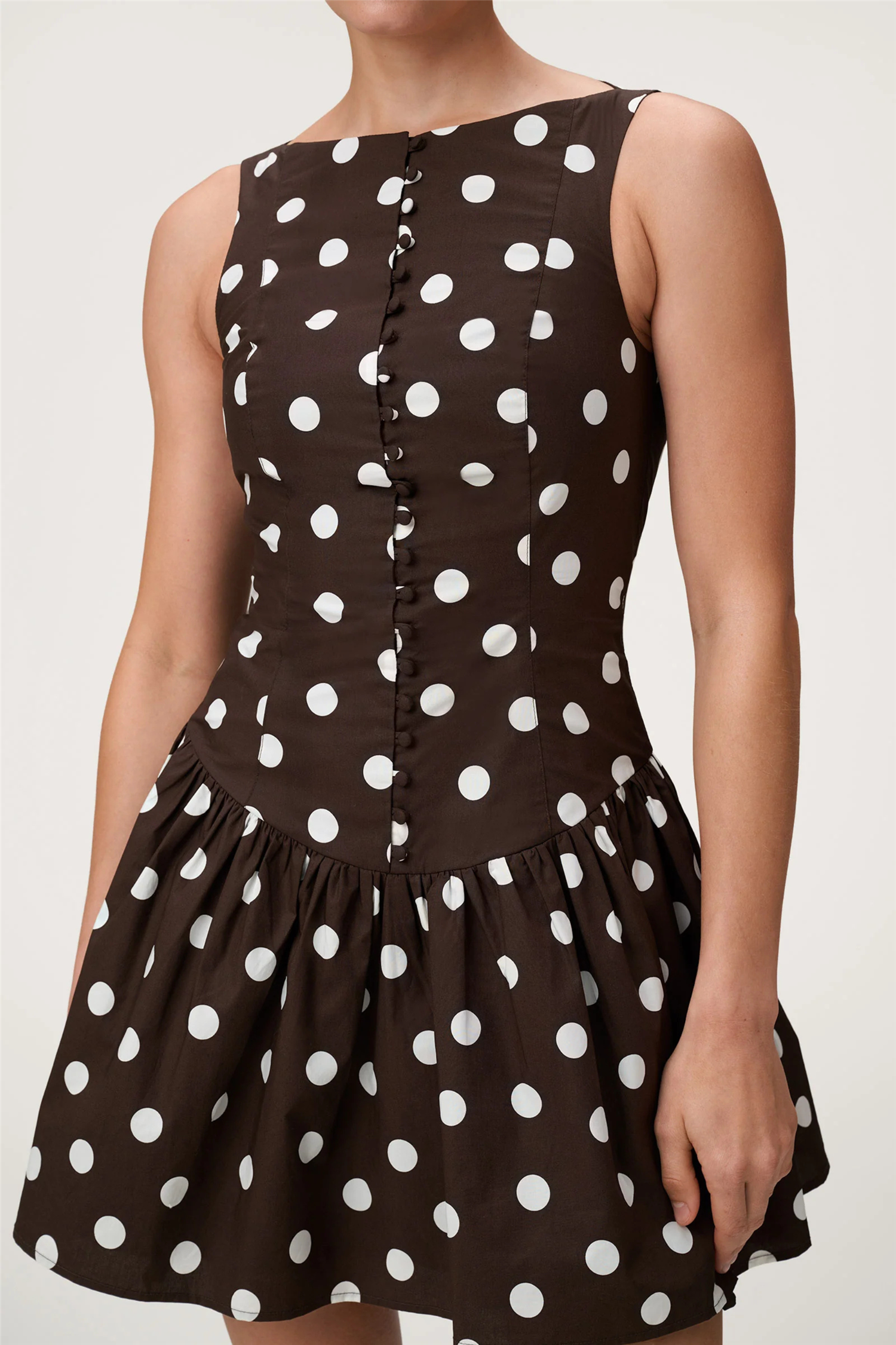 Sevilla Dress Small Brown Dot.