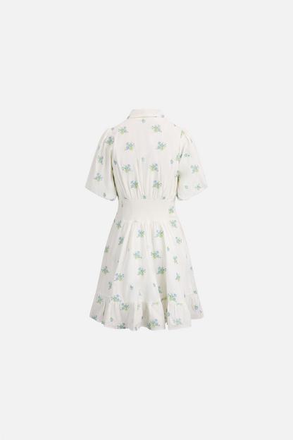 Makayla Dress Blue Flower Aop.