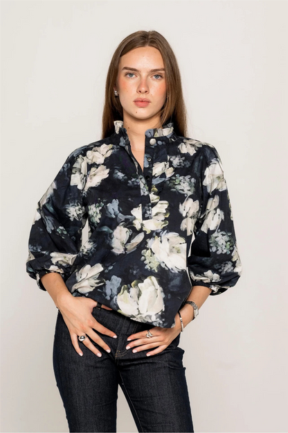 Ella Blouse Blue Garden.