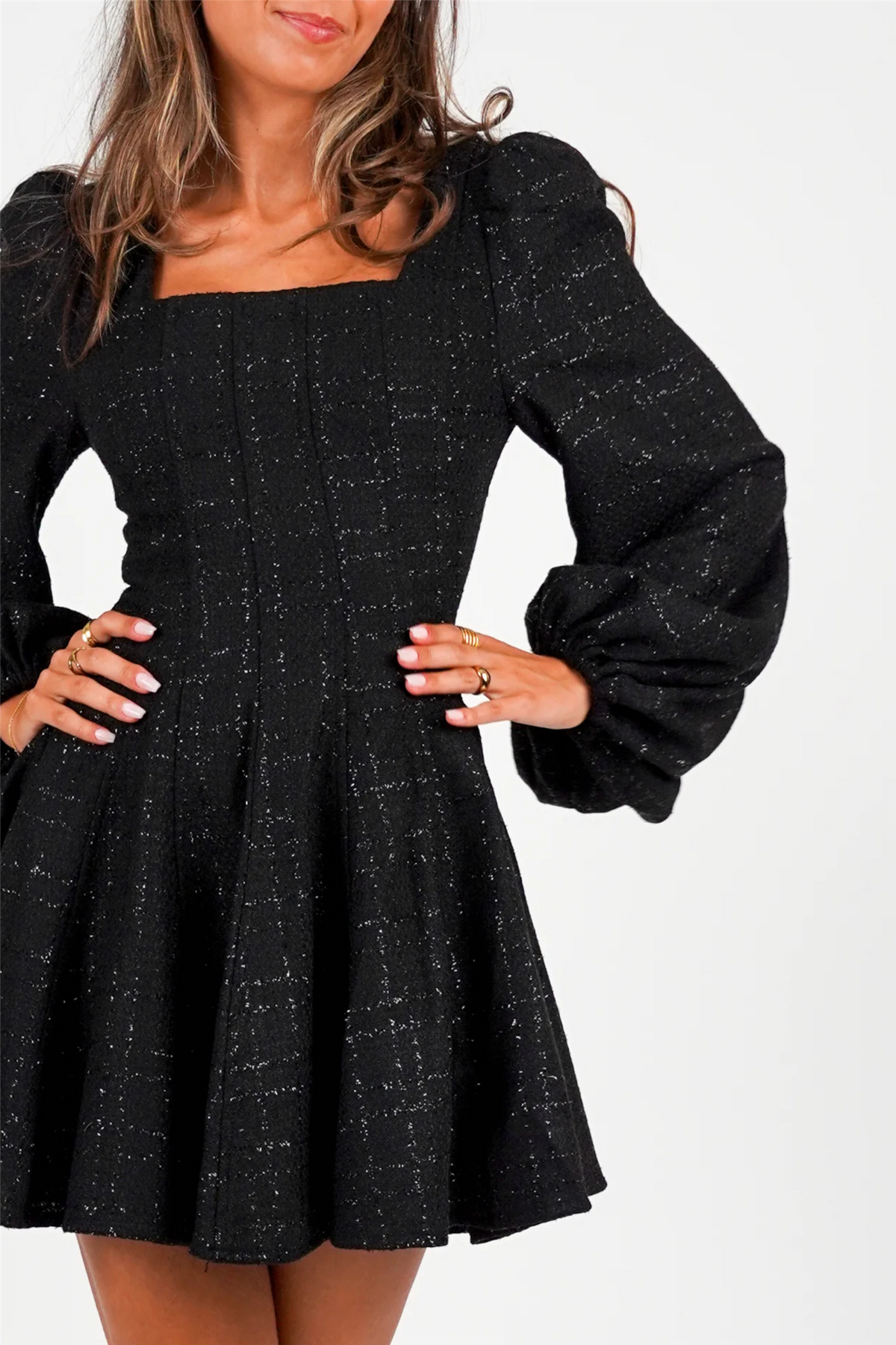 Sophie Tweed Dress Black.