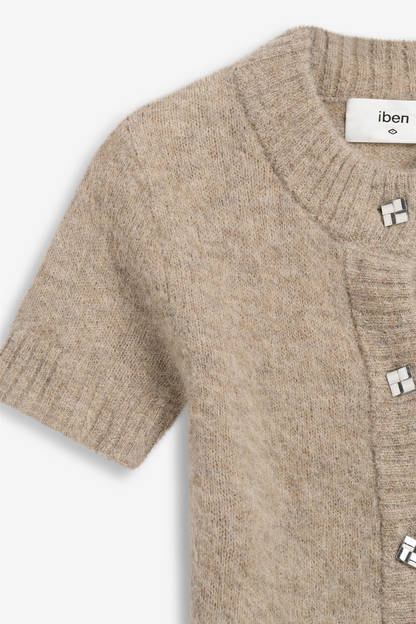 Monty SS Cardigan Stone Sand