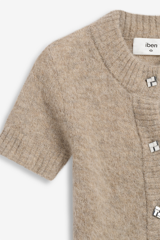 Monty SS Cardigan Stone Sand