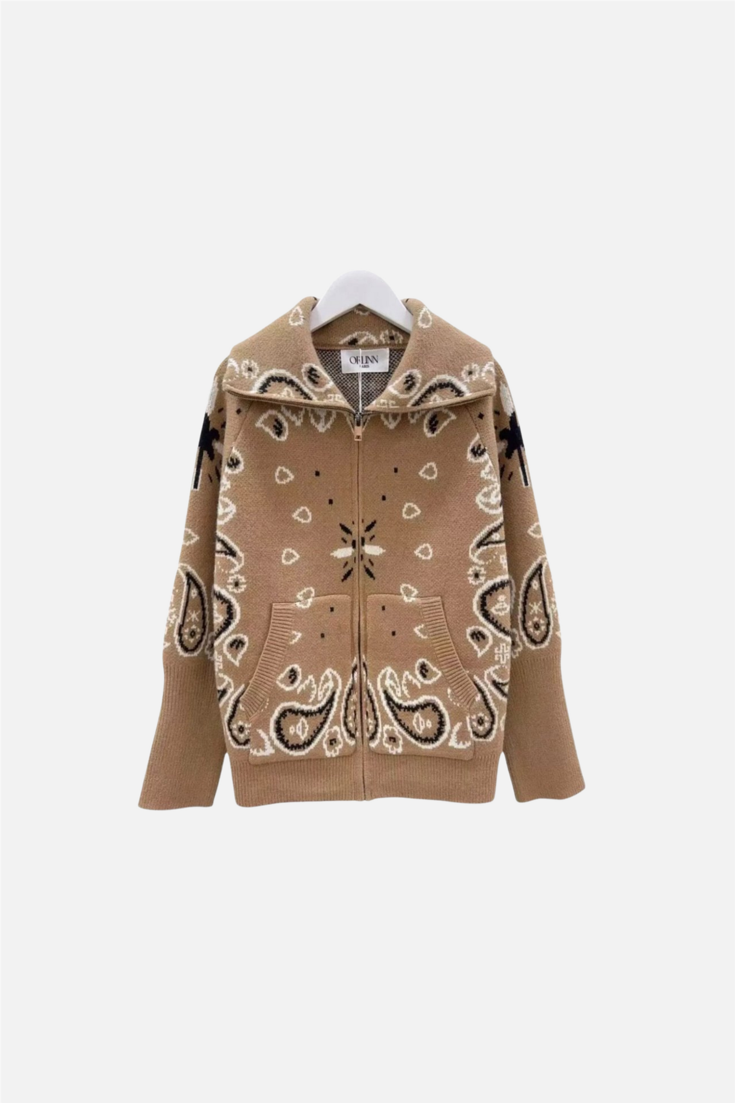 Paisley Jacket Zip Camel.