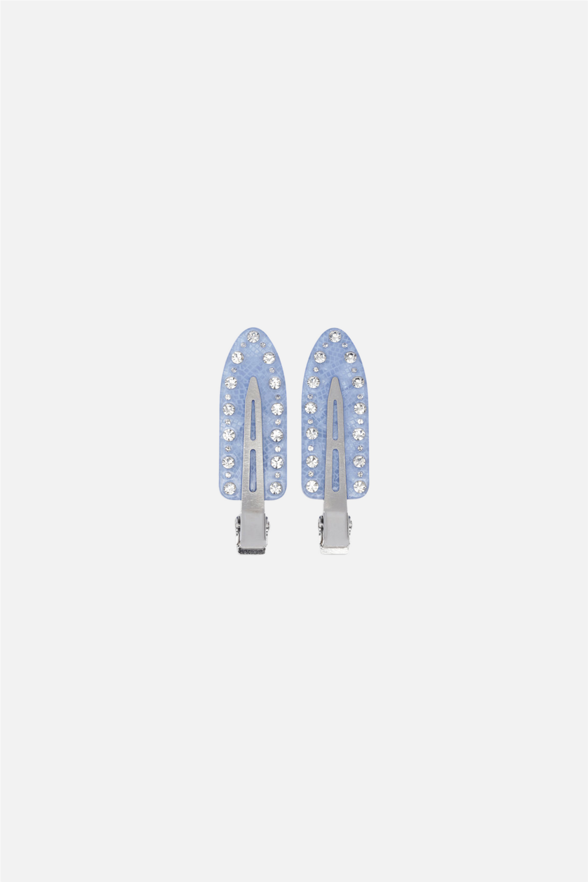 No Crease Twinkle Crystal Clips // 2 pcs Light Blue.