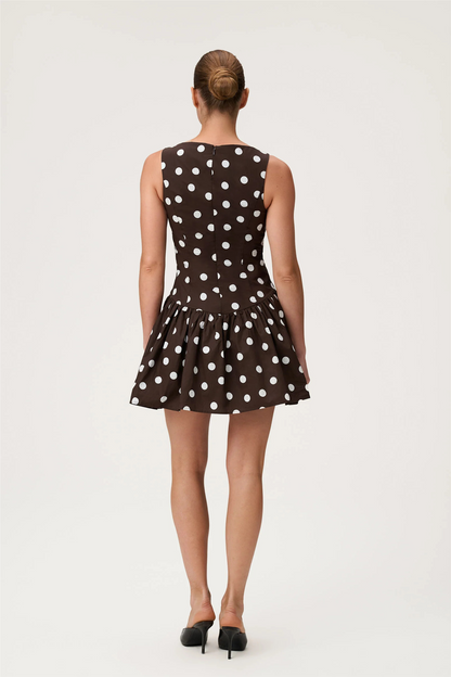 Sevilla Dress Small Brown Dot.