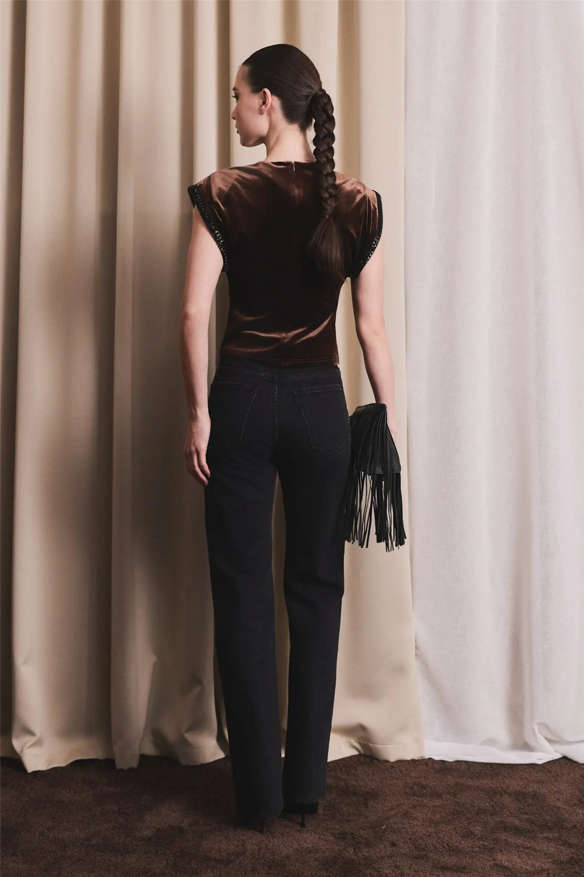 Sunset Velour Top Cocoa Brown
