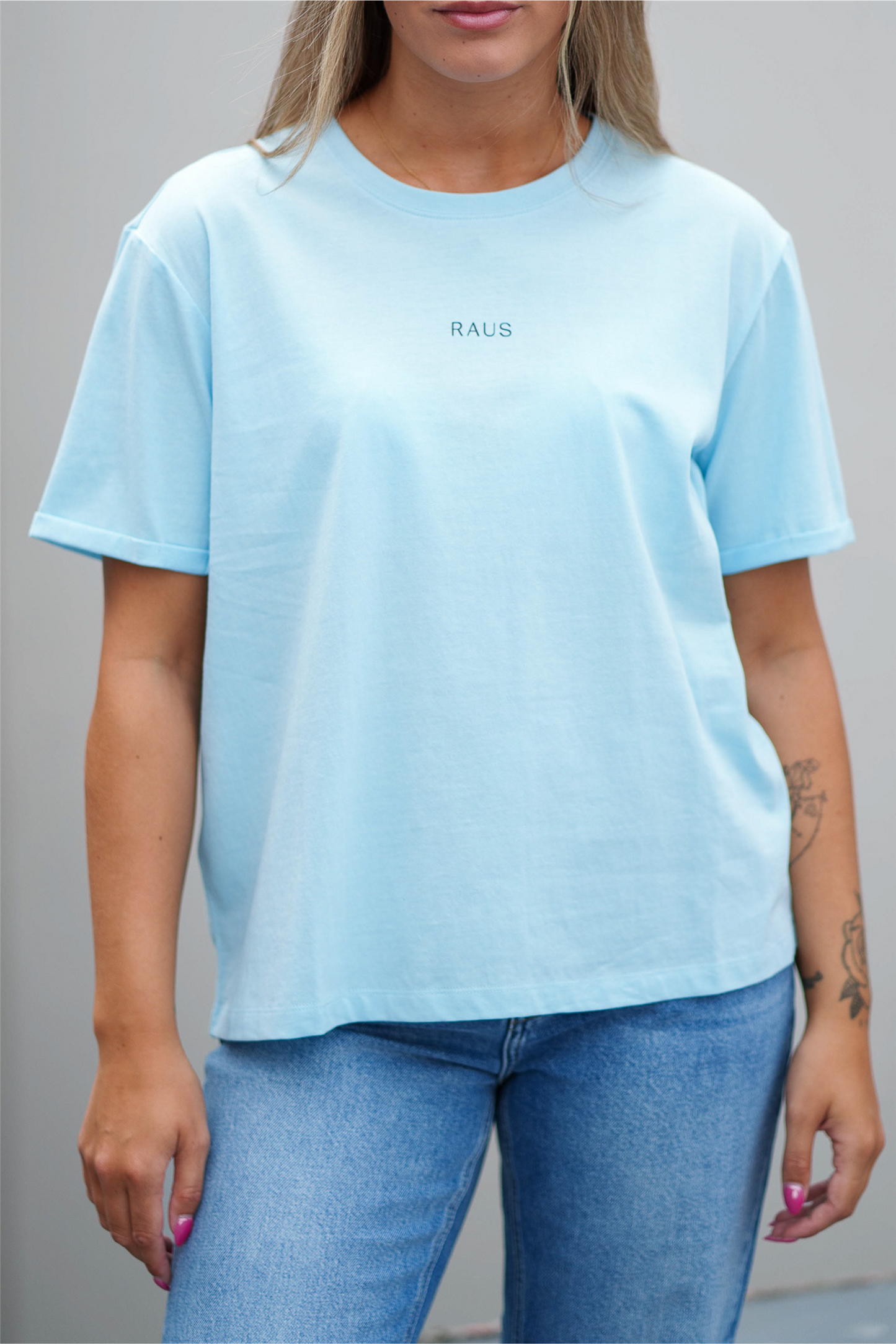 RAUSLinn Logo Tee Crystal Blue