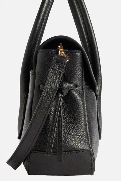 Lydia Mini Bag Grained Leather Black.