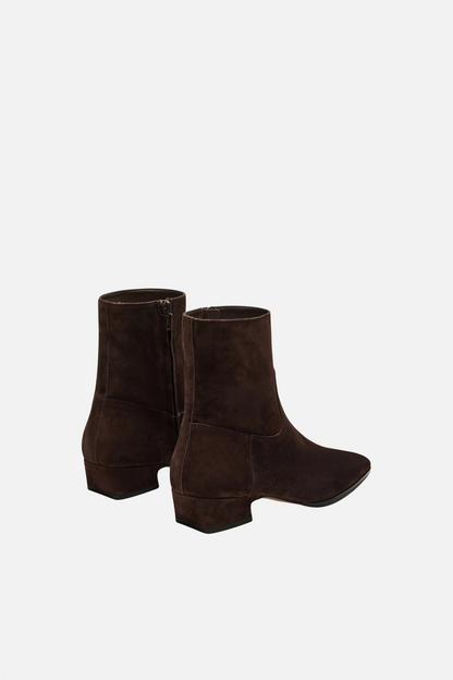 Dusty Ankle Boot Chocolate Brown Suede.