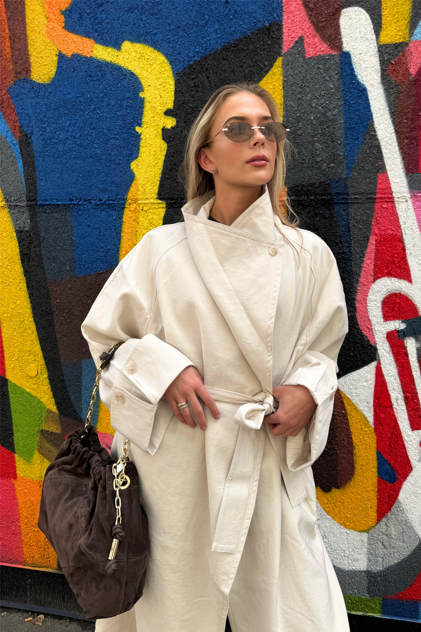 Atari Oversized Trenchcoat Dove White