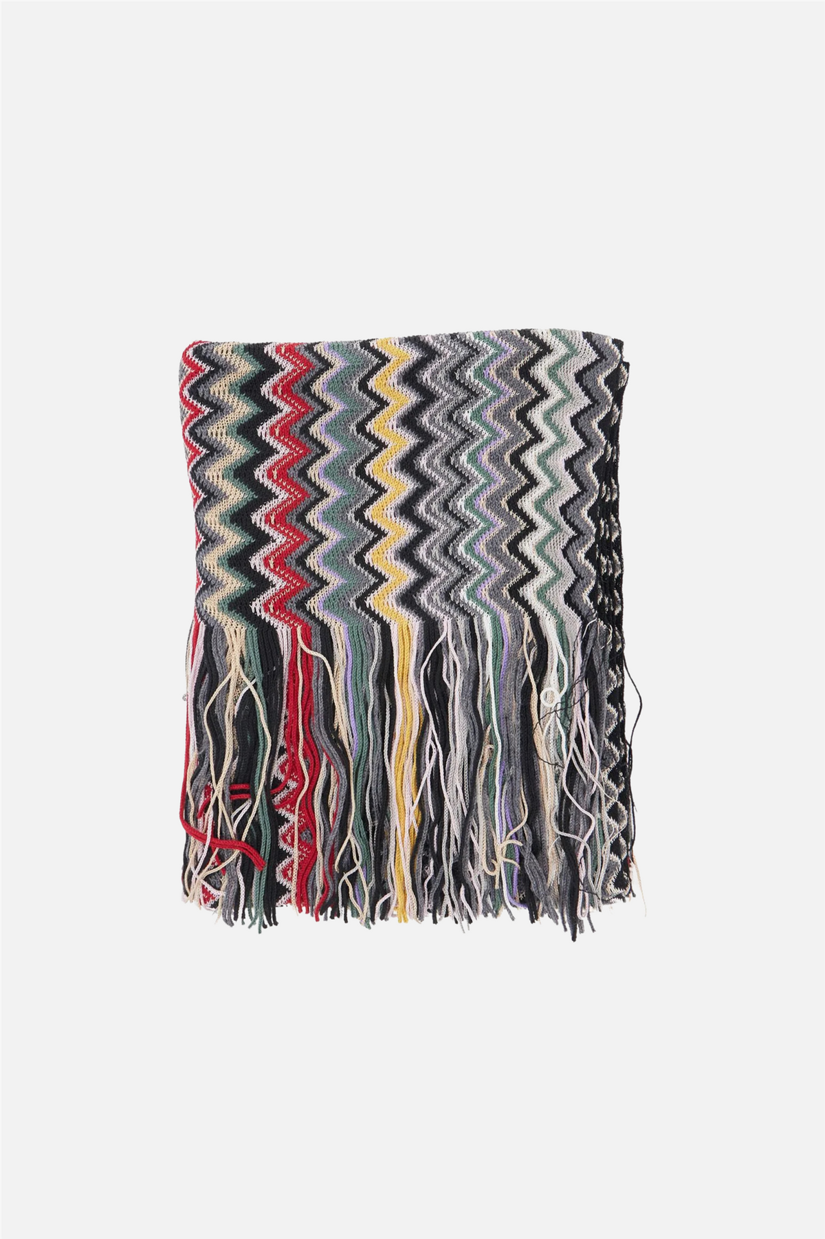 Zigzag Fringe Scarf Brown
