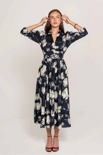 Maria Dress Blue Garden