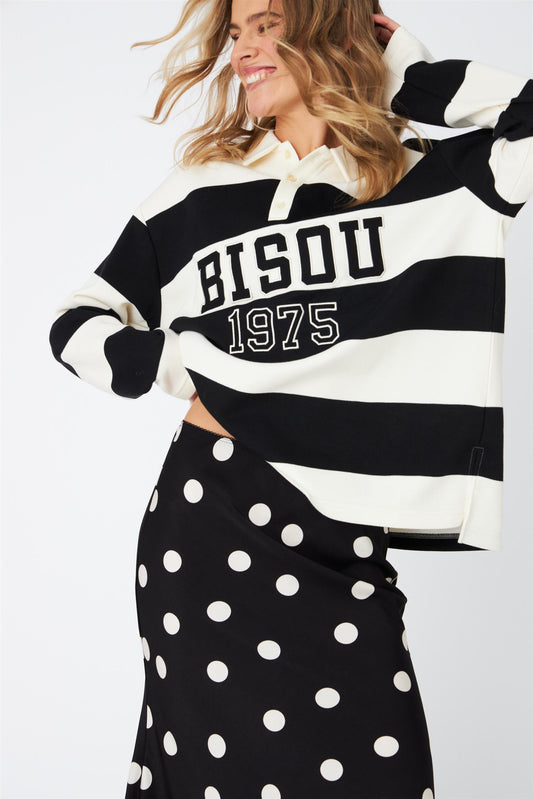 Bisoucras Blouse Black White Stripe