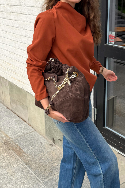 Bag M Suede June Tote Choco