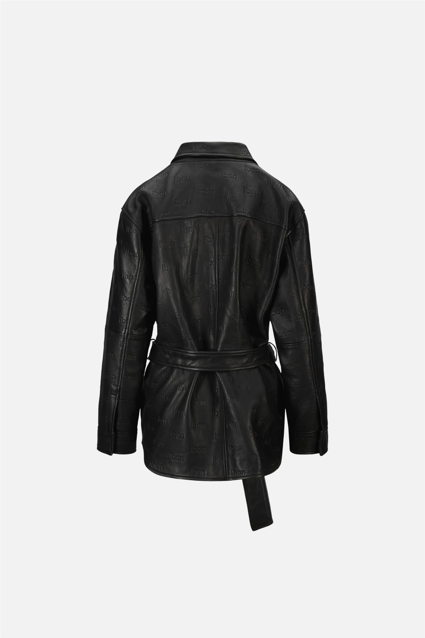 Embossed Leather Jacket Black