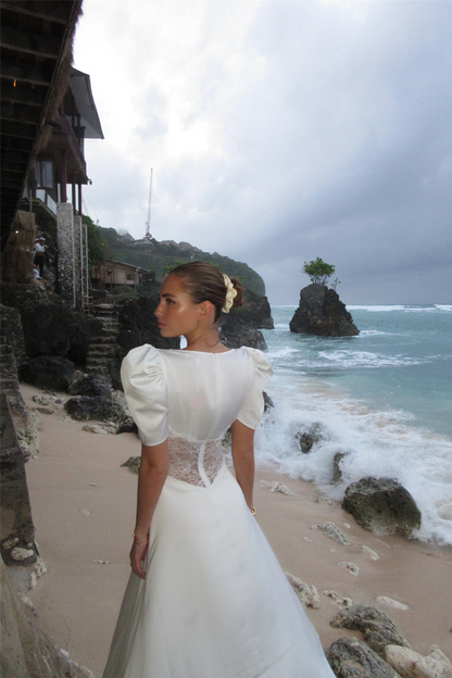 Francis Lace Midi Dress White