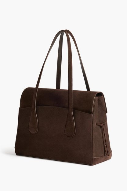 Lydia Tote Bag Suede Chocolate.