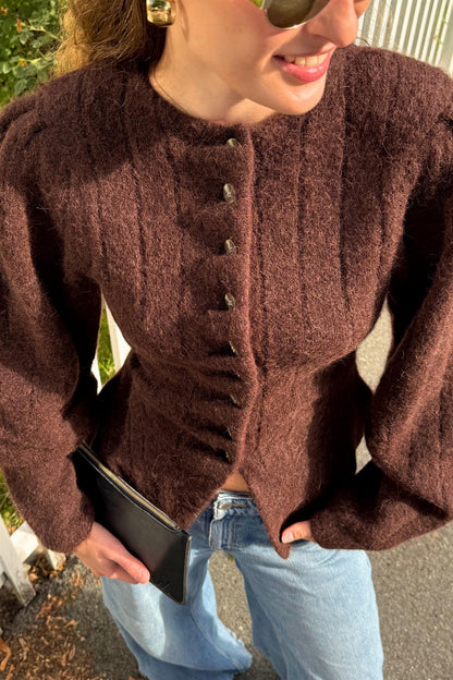 Arolla Cardigan Brown Melange.