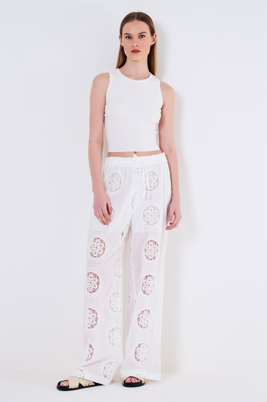 Lace pants Bianco.