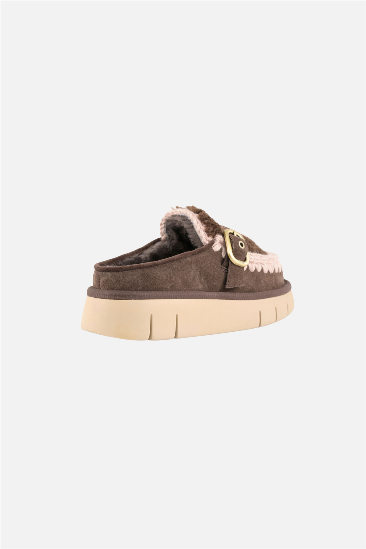 Bounce Clog Suede & Curly Sheepskin Mocha