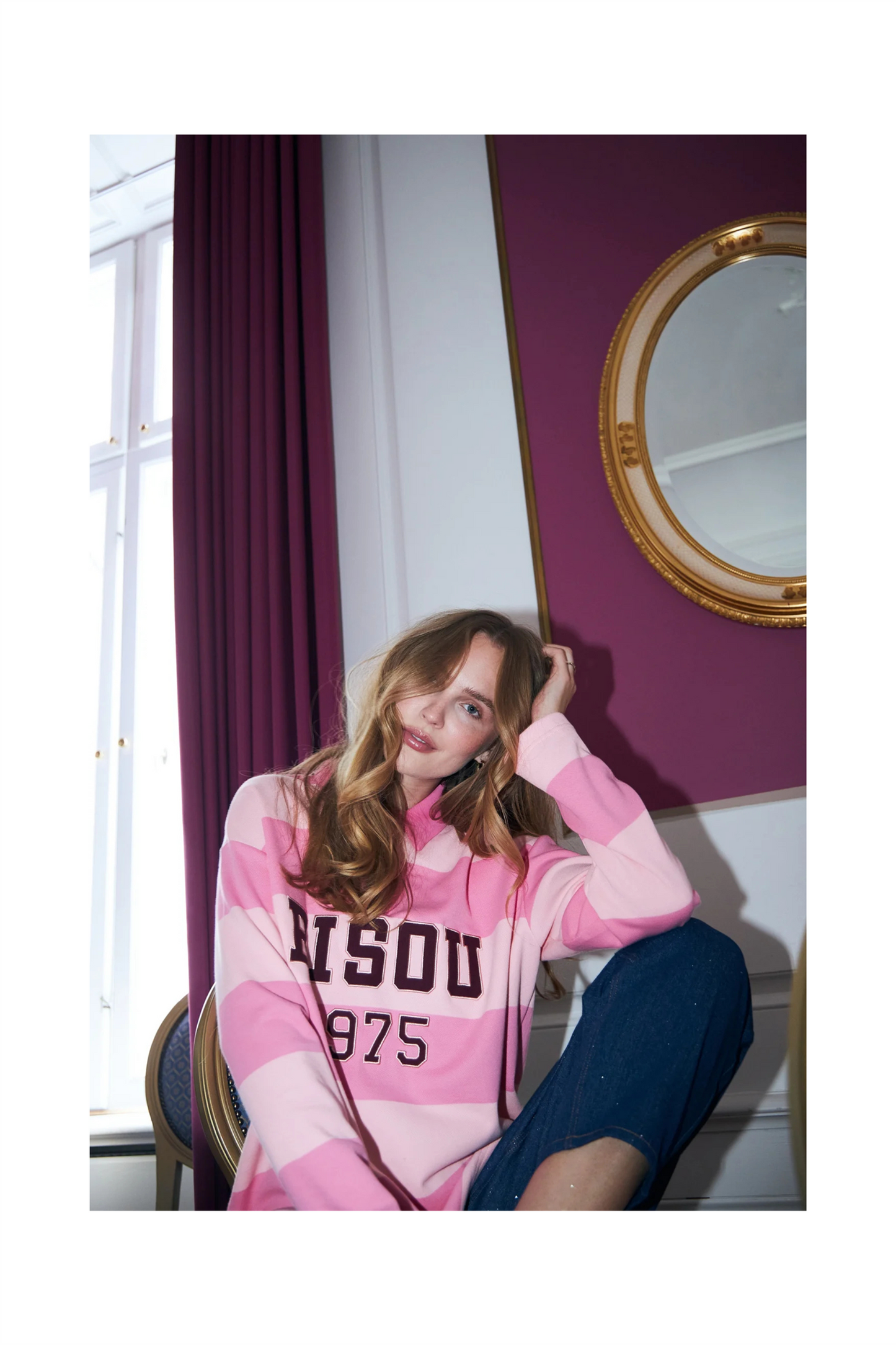 Bisoucras Blouse Pale Pink Stripe