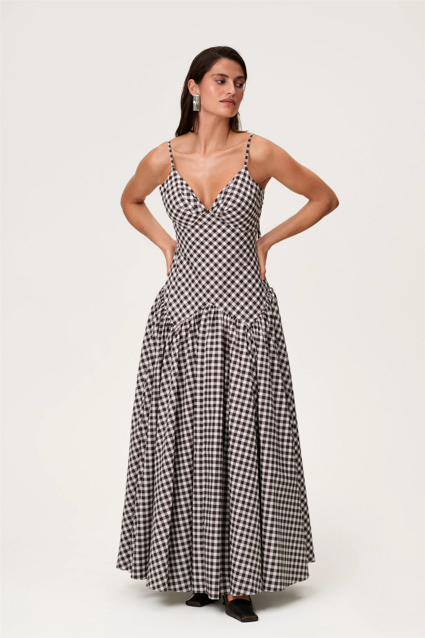 Léon Dress Brown Gingham.