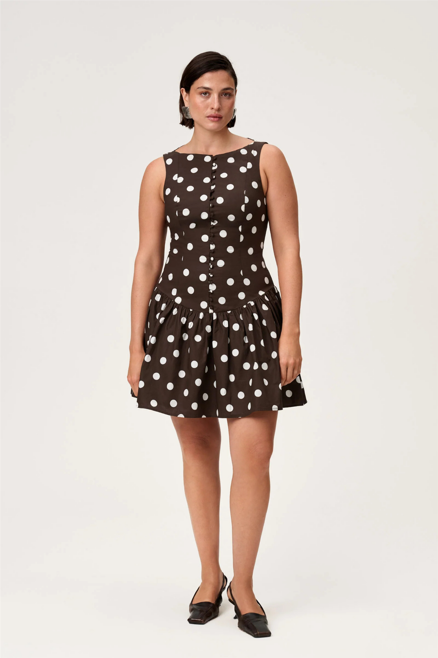 Sevilla Dress Small Brown Dot.