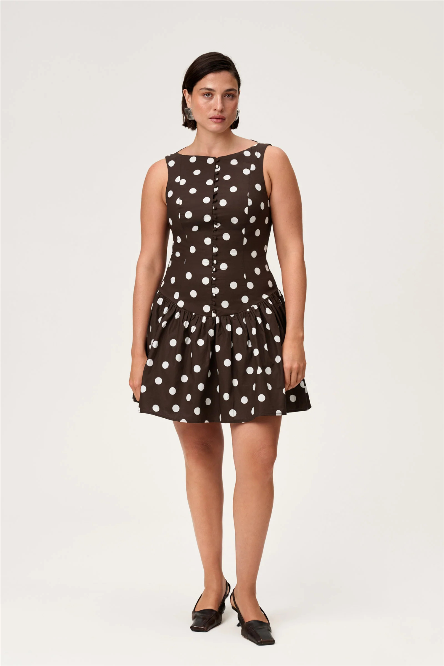 Sevilla Dress Small Brown Dot.