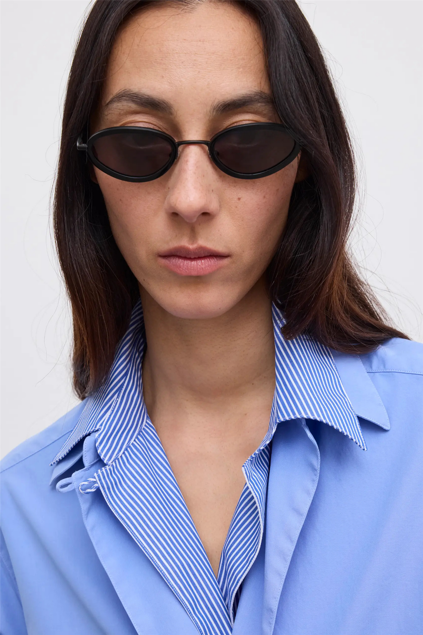 Cropped Shirt Mid Blue