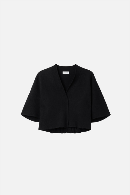 Short Wool Cardigan Black.