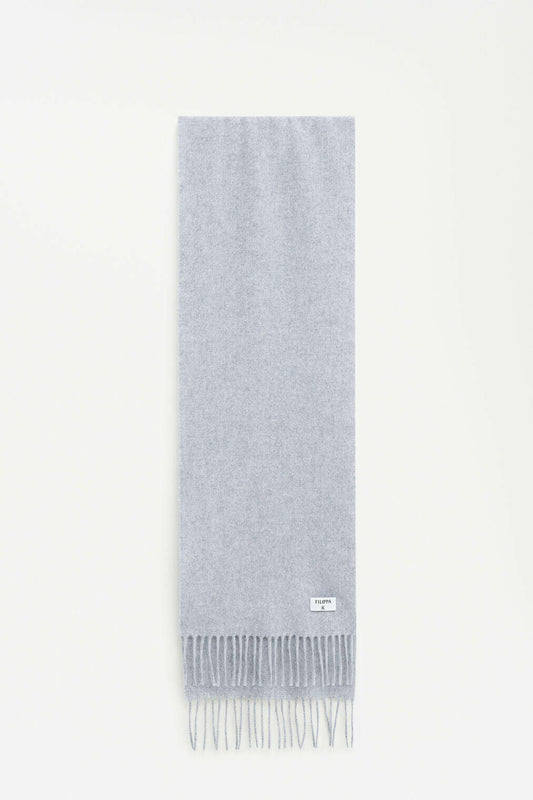 Cashmere blend scarf Light Grey Melange.