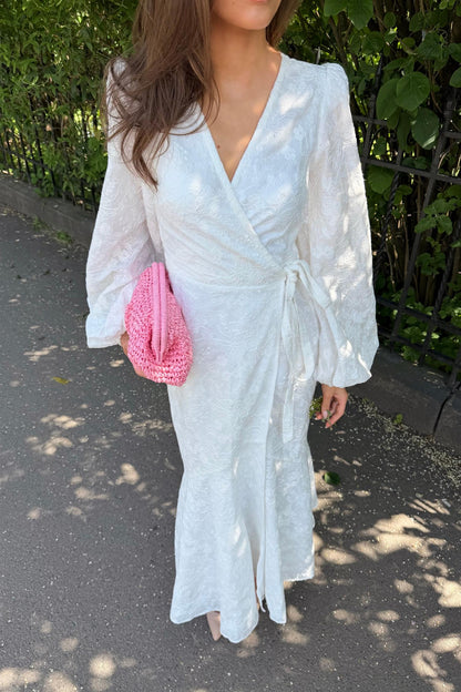 Portofino Maxi Dress White Embroidery