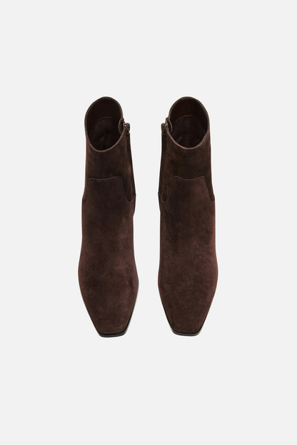 Dusty Ankle Boot Chocolate Brown Suede.