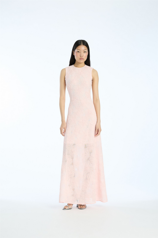 Flower Mesh Maxi Dress Orchid Ice