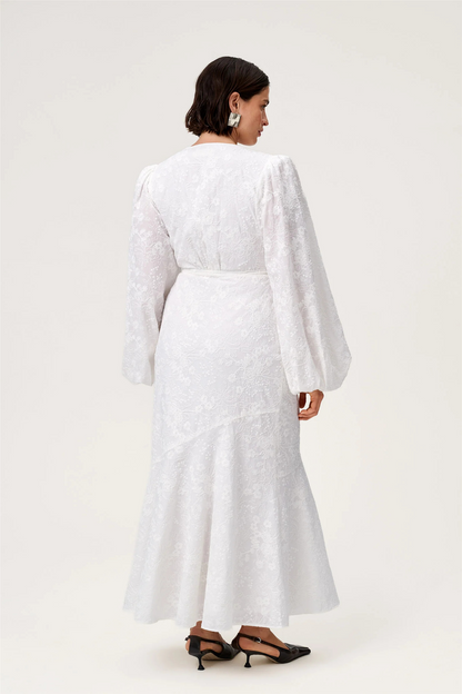 Portofino Maxi Dress White Embroidery