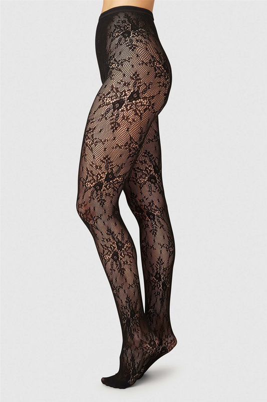 Rosa Lace Tights Black