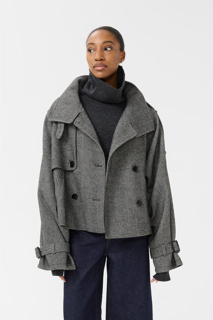 GZavic short jacket Black Herringbone