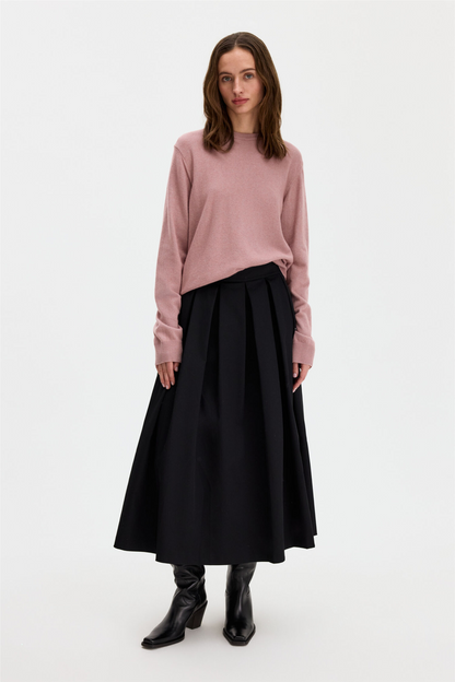 Soft Wool Crewneck Sweater Light Pink.