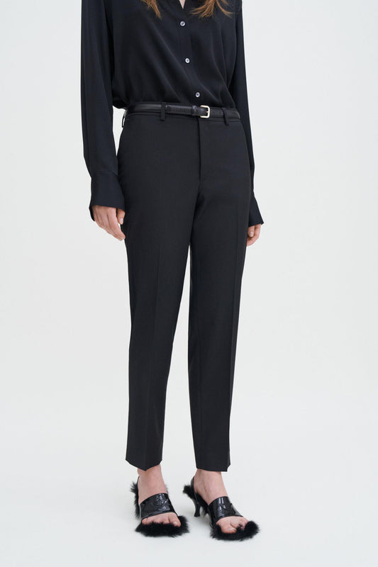 Emma Cropped Cool Wool Trousers Black