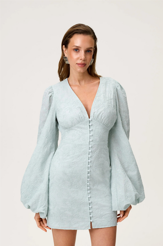 Florence Dress Mint Embroidery.