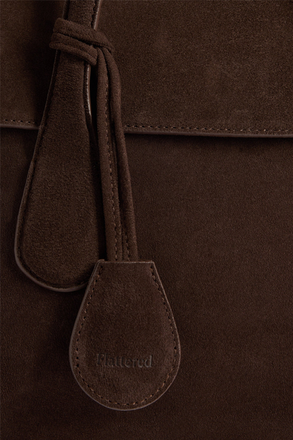Lydia Tote Bag Suede Chocolate.