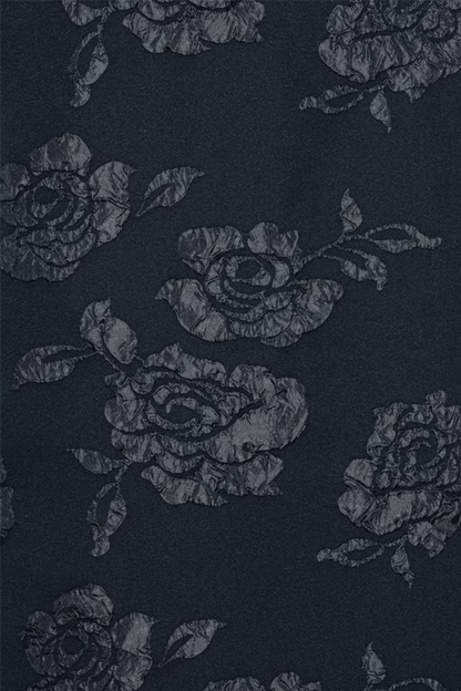 Jacquard Midi Puff Dress Sky Captain (Dark Blue) 2318