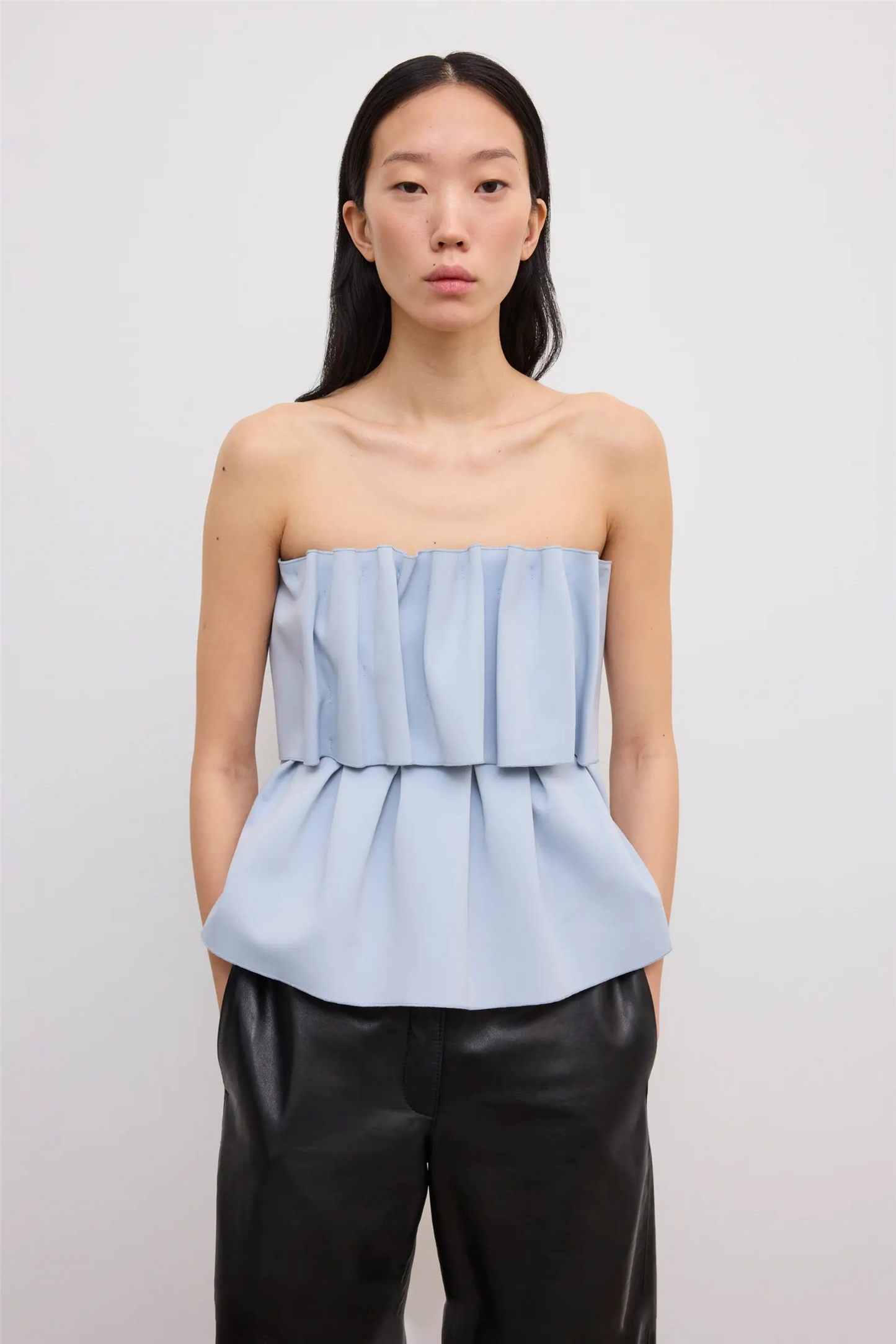 Sculpted Tube Top Dove Blue
