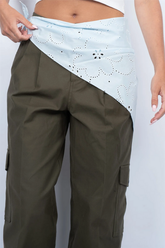 Floral Broderie Bandana Scarf Bubblegum