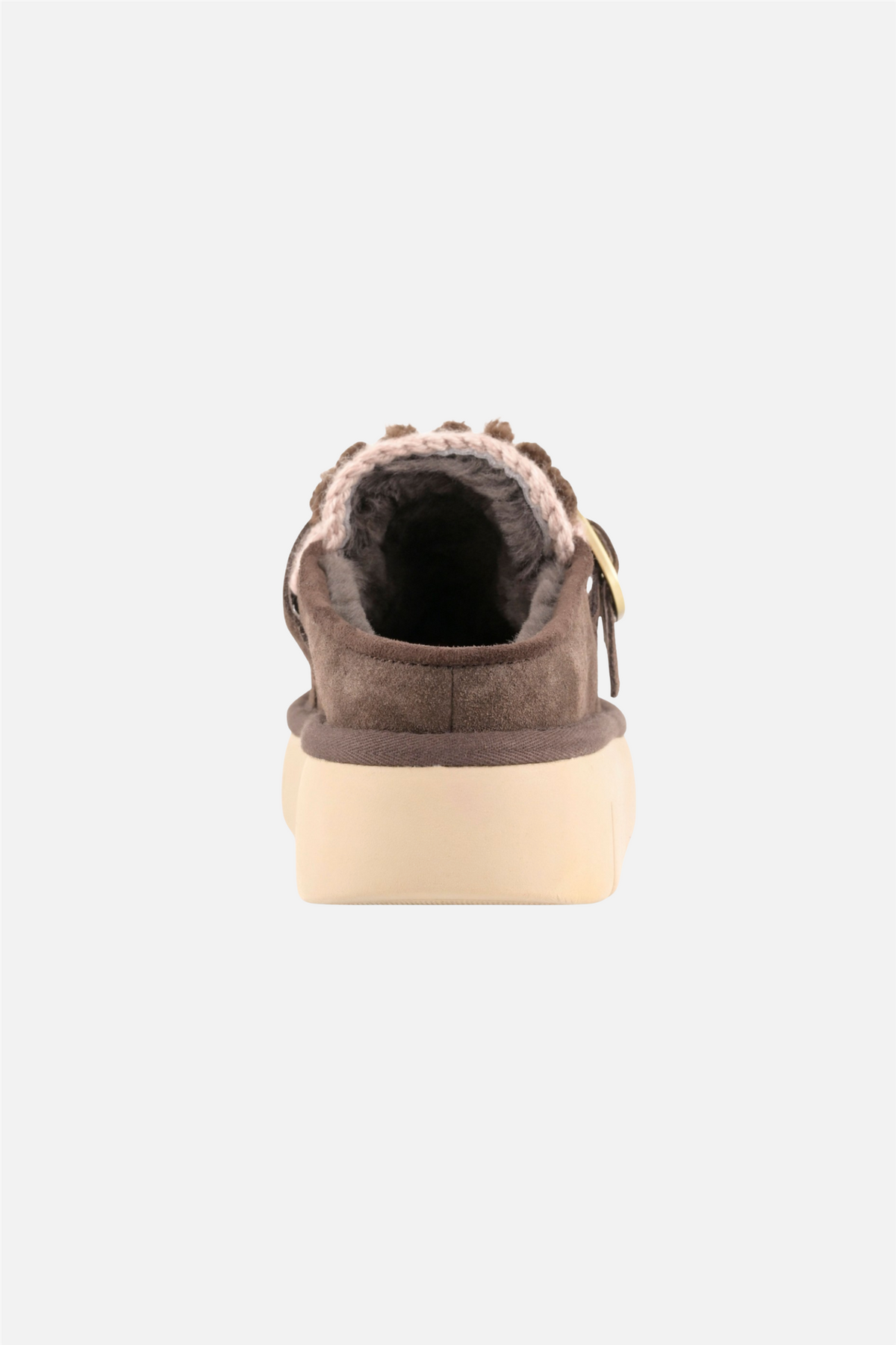 Bounce Clog Suede & Curly Sheepskin Mocha