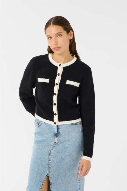 GZalpha ls contrast cardigan Sort