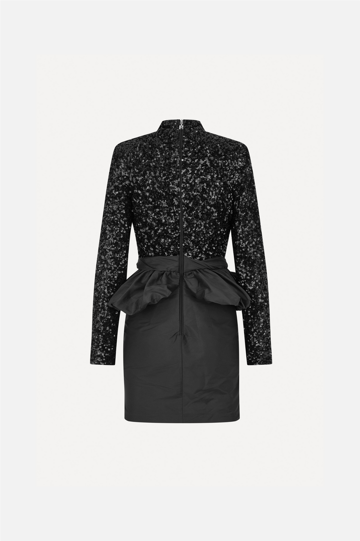 Ls Mini Peplum Dress Black.