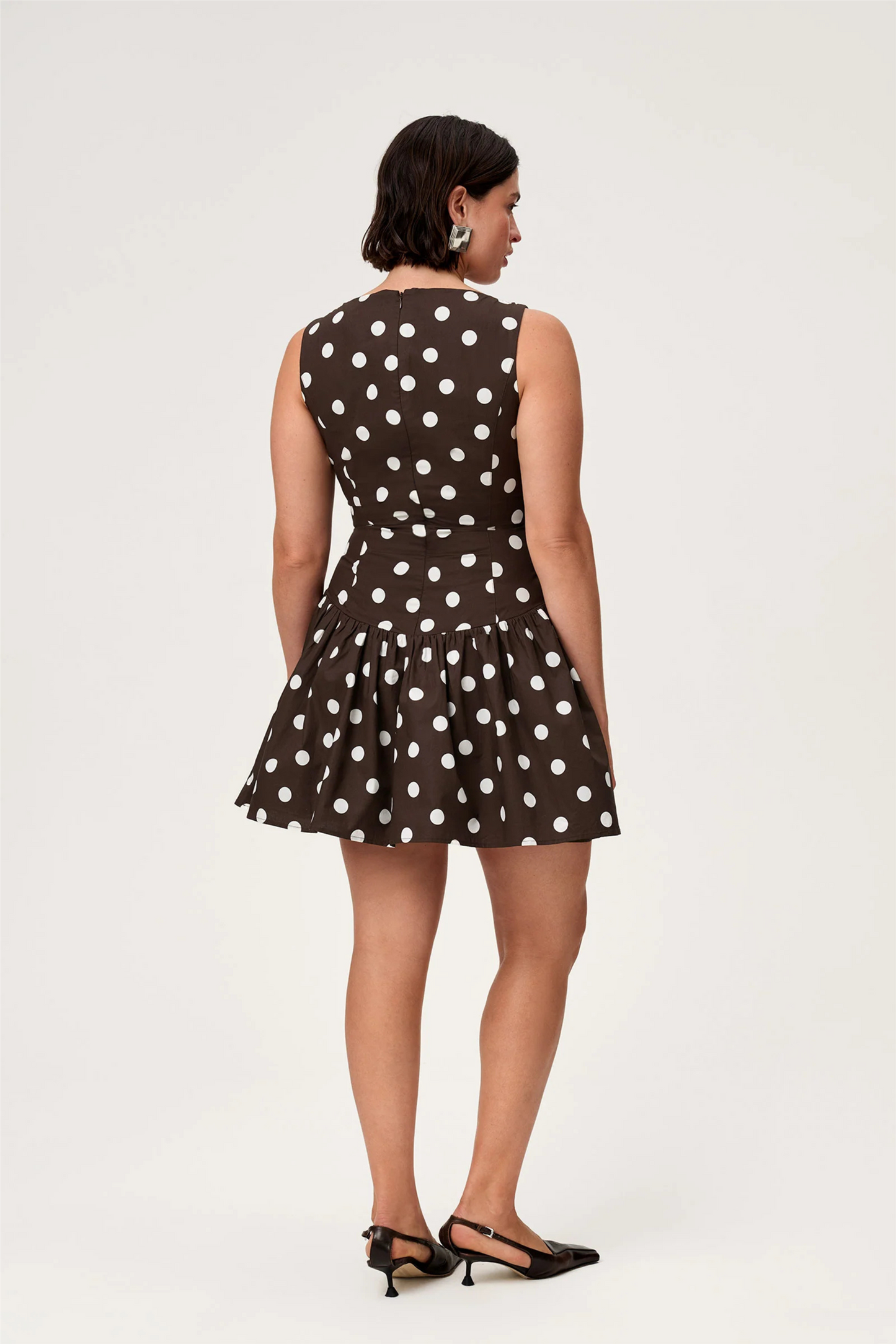 Sevilla Dress Small Brown Dot.